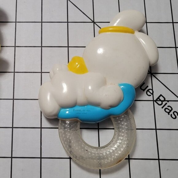 Vintage Angel Bunny‎ Mattel Baby Teething Ring Sleeping on a Blue Cloud Teething - Picture 5 of 6